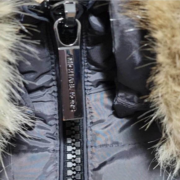 MICHAEL Kors steel Grey maxi long Faux fur hooded puffer coat plus size 2X new!! - Picture 3 of 11